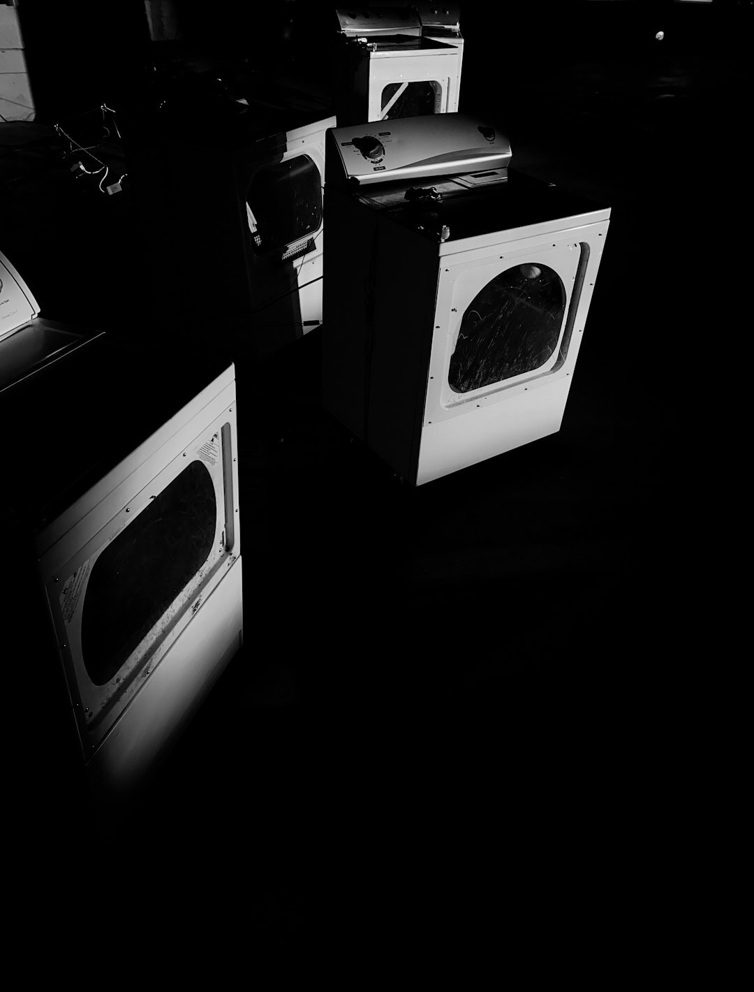 black and white television set