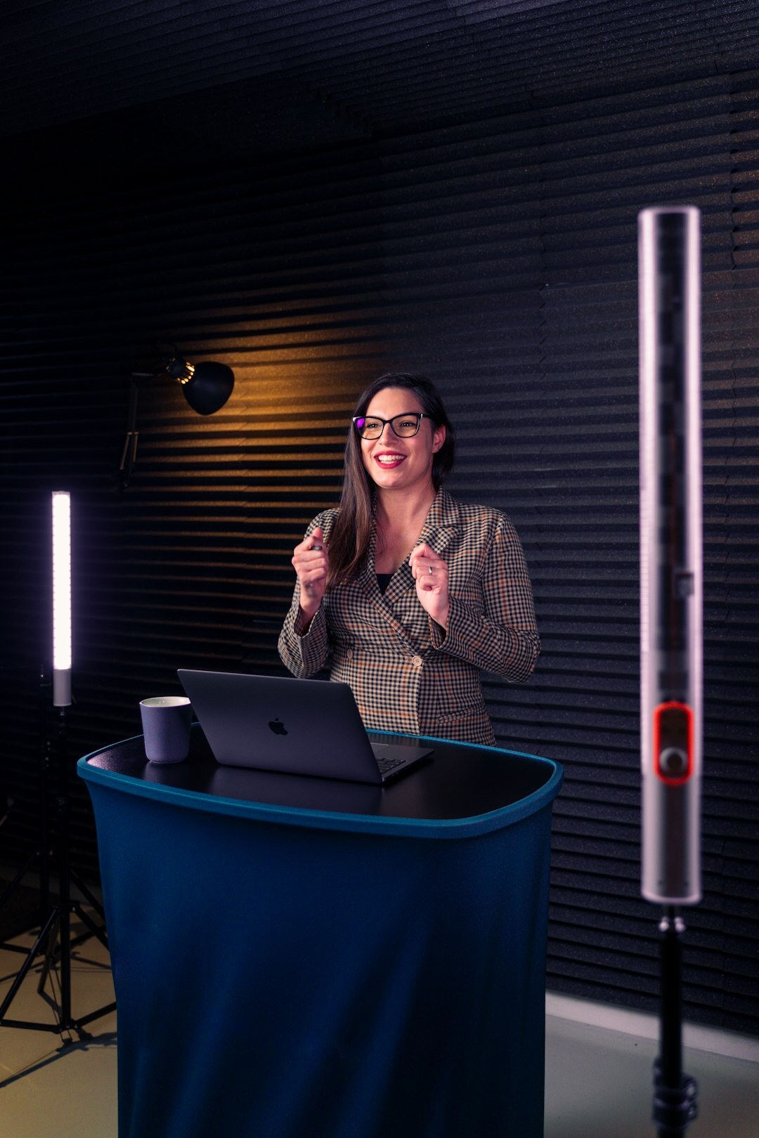 tv presenter on stage