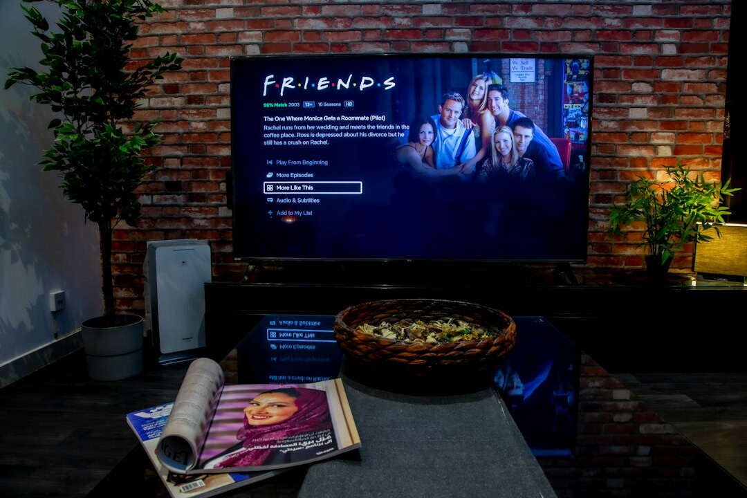 family watching tv